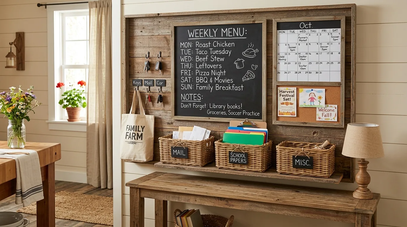 Let the command center match the home style visually inspiration for a home command center.